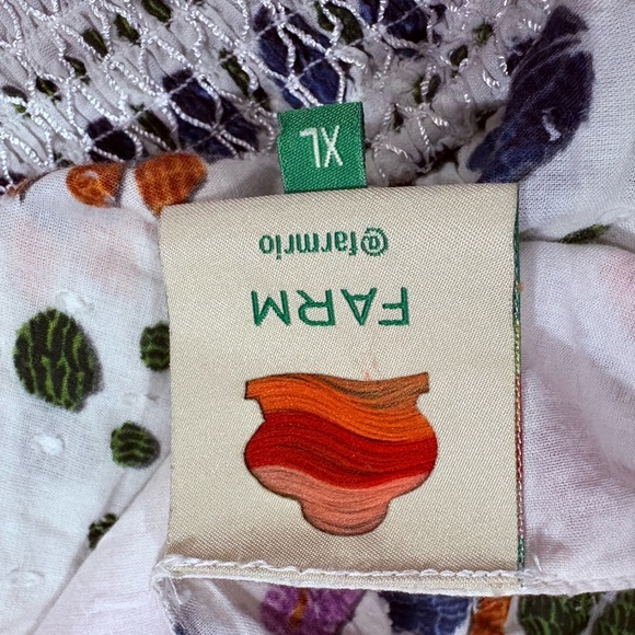 Farm Rio Summer Garden Embroidered Smocked Maxi Dress Floral Cotton XL - Picture 9 of 11